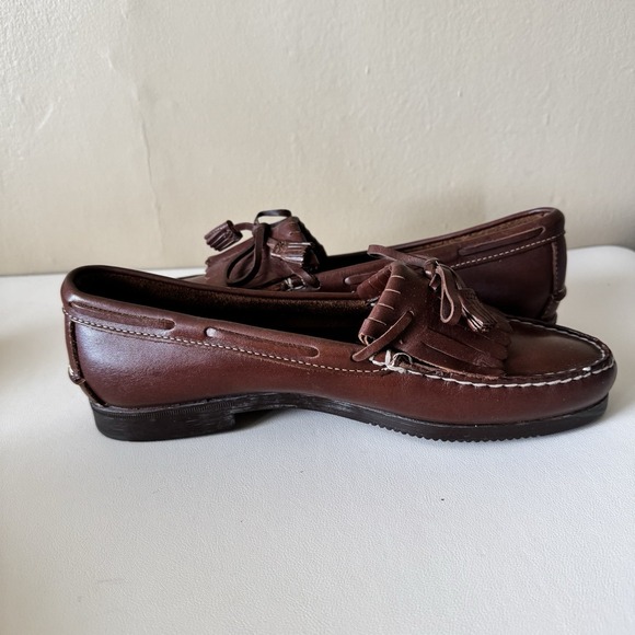 Vintage Dexter Women's Brown Leather Loafers US 7 Tassels Academia Office Prep - Picture 8 of 9